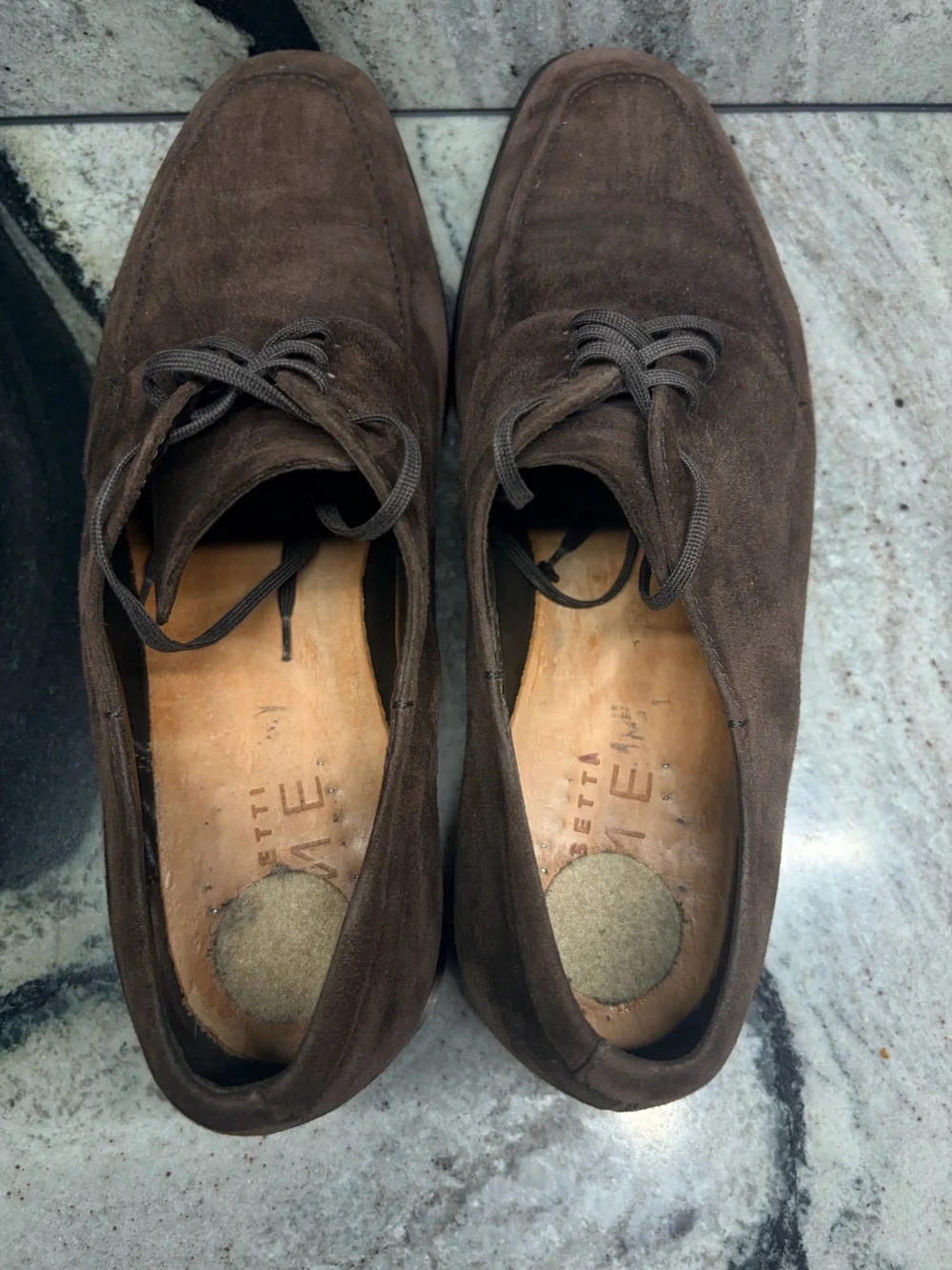 Fratelli Rossetti  Brown Suede Apron Toe Derby Shoes Made in Italy UK 7.5 US 8.5